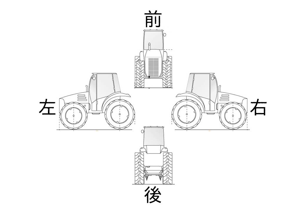参考　納入機械の図（前後左右）